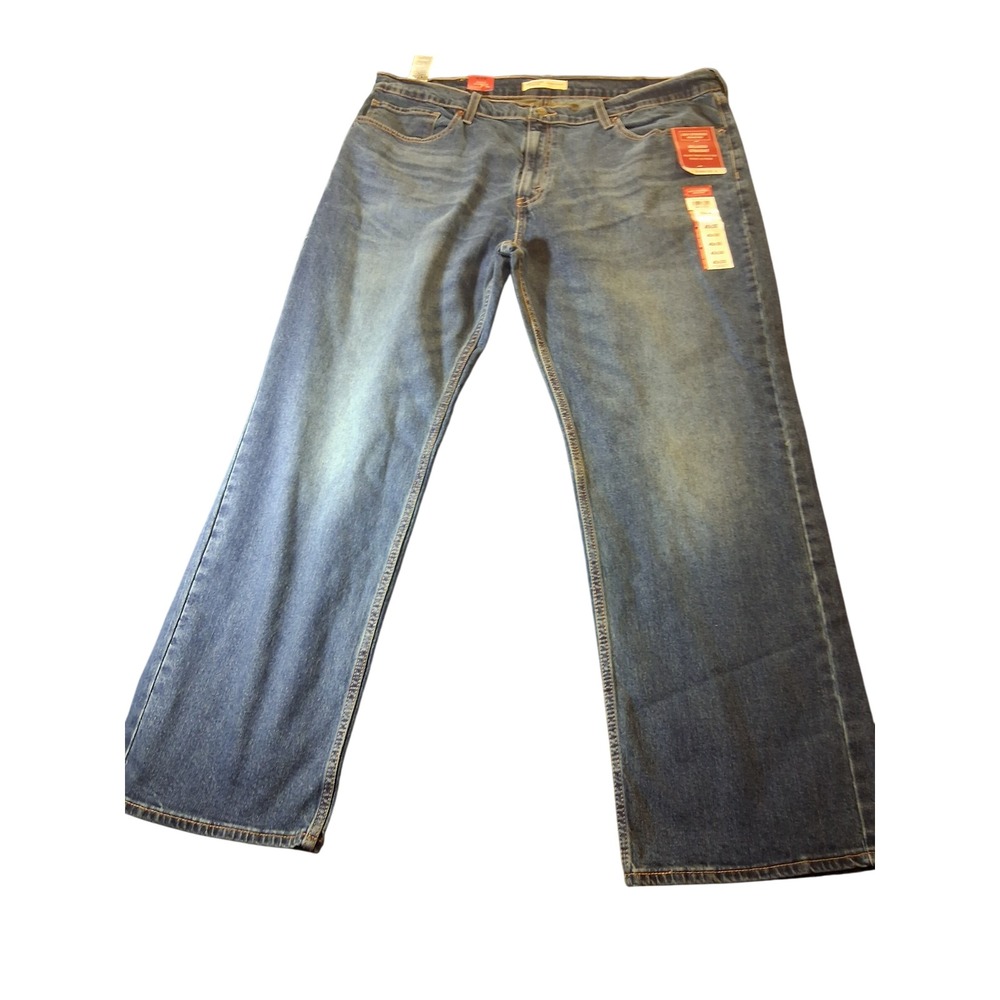 Levi Strauss Signature Mens Relaxed Straight Ultimate Flex Jeans Blue 40x30